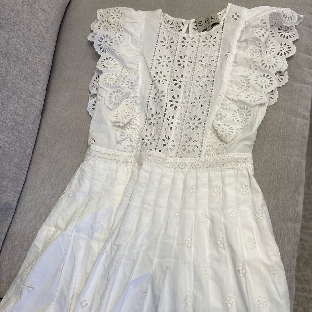 Sea white eyelet dress